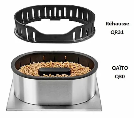 Réhausse QR31 pour augmenter l'autonomie en granulés des modèles QAÏTO Q30 et Q50